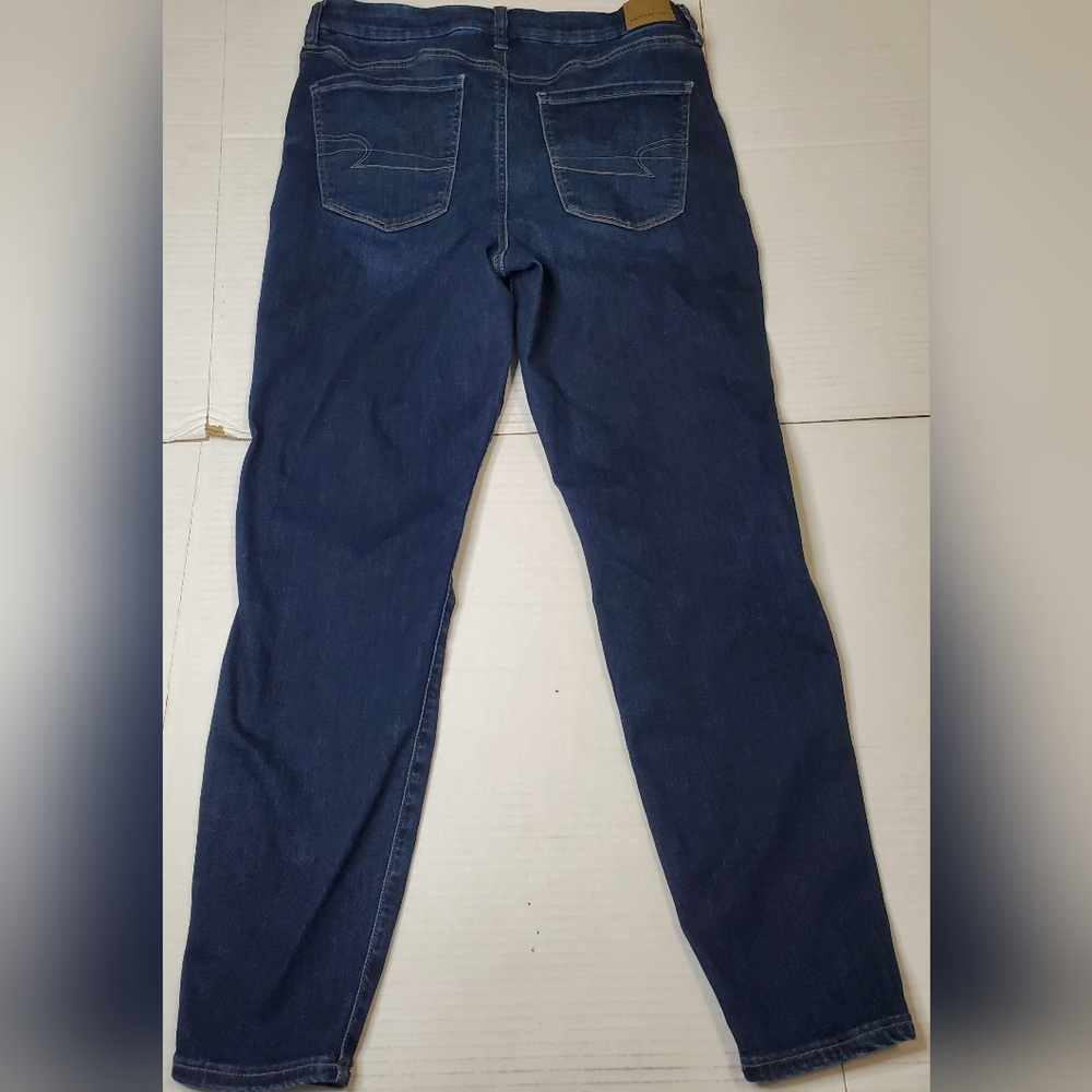 American Eagle Outfitters Dark Indigo Straight Leg Jeans 14 - Picture 2 of 6